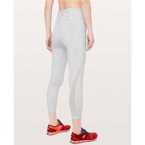 Lululemon Train Times 7/8 Pant 25" Leggings Gray Mesh High Rise